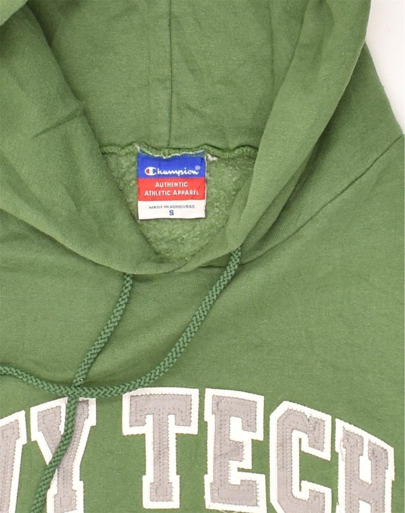 CHAMPION Mens Graphic Hoodie Jumper Small Green Cotton | Vintage Champion | Thrift | Second-Hand Champion | Used Clothing | Messina Hembry 