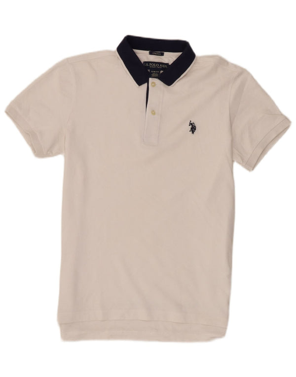 U.S. Polo Assn. Mens Slim Fit Shirt Small White Colourblock Cotton