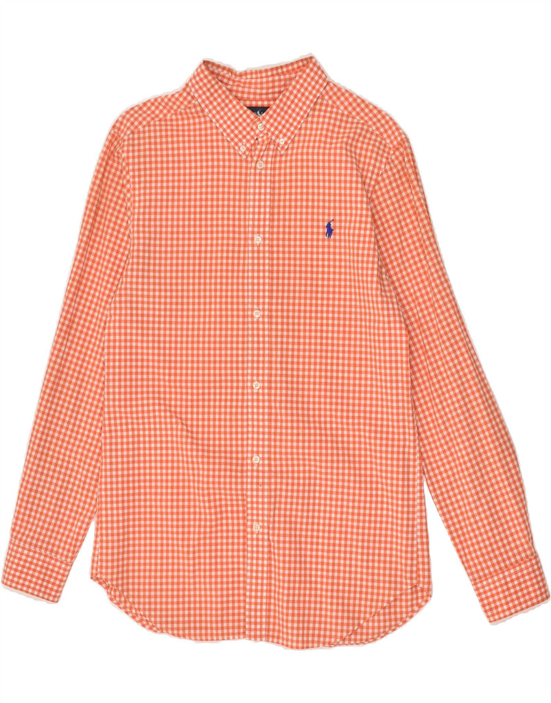 RALPH LAUREN Boys Shirt 15-16 Years XL Orange Gingham | Vintage Ralph Lauren | Thrift | Second-Hand Ralph Lauren | Used Clothing | Messina Hembry 