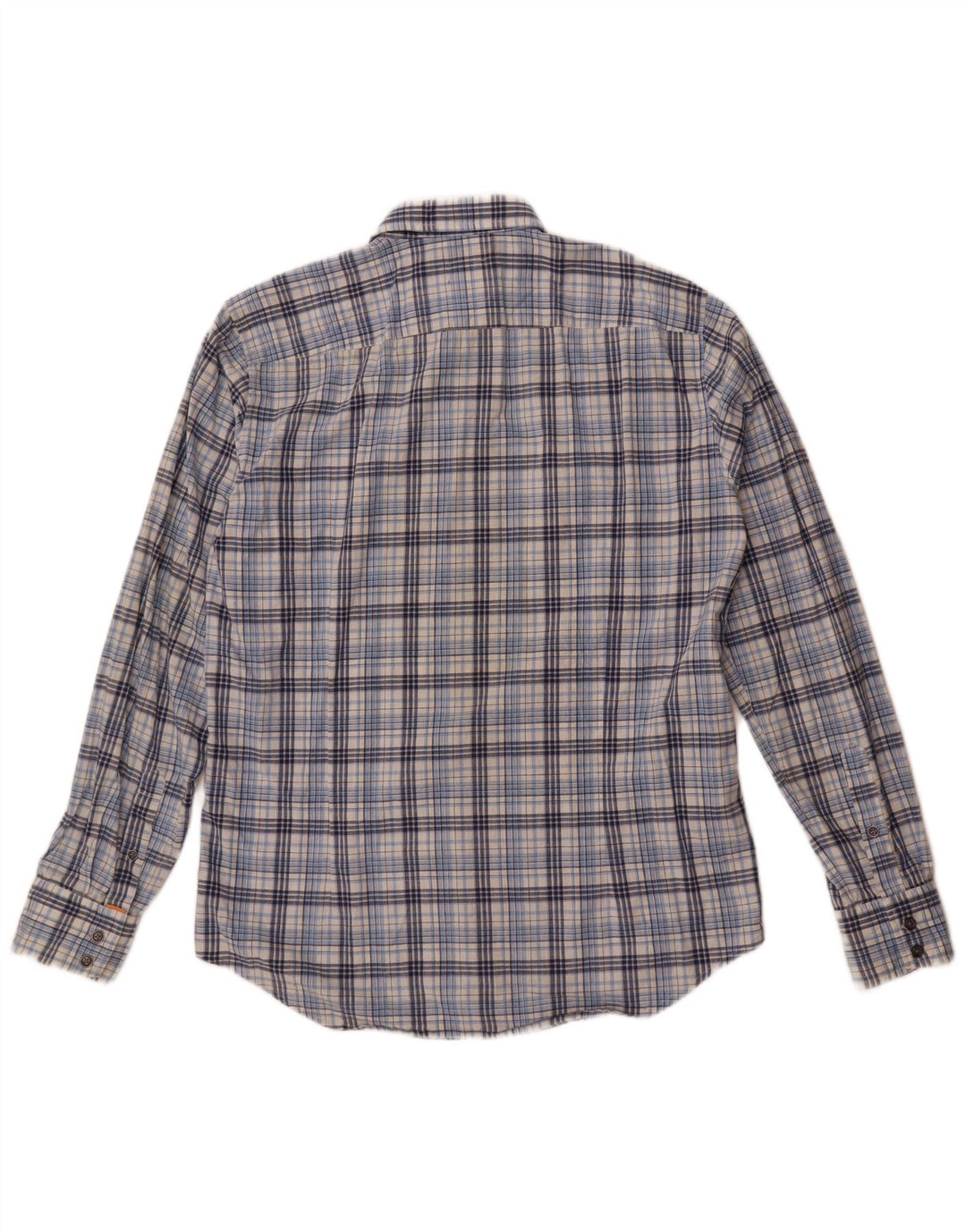 Hugo Boss Mens Shirt Large Blue Check Cotton