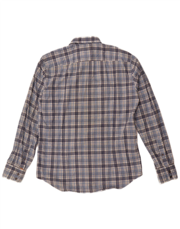Hugo Boss Mens Shirt Large Blue Check Cotton