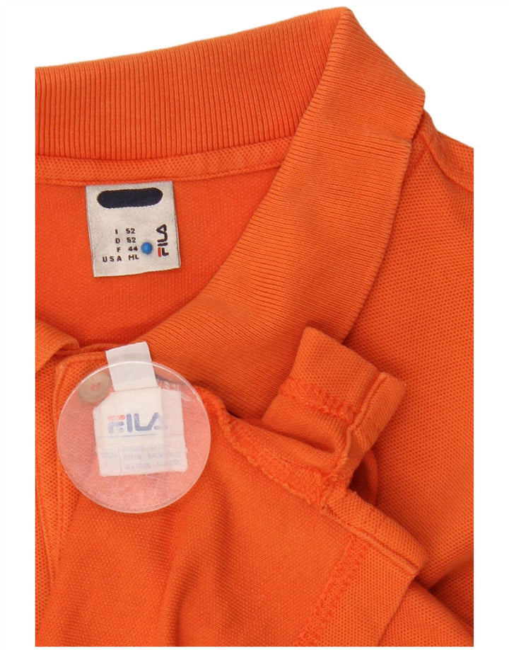 Fila Mens Polo Shirt Medium Orange Cotton