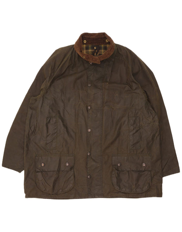 Barbour Mens Beaufort Loose Fit Waxed Cotton Jacket Size 50 Medium Khaki