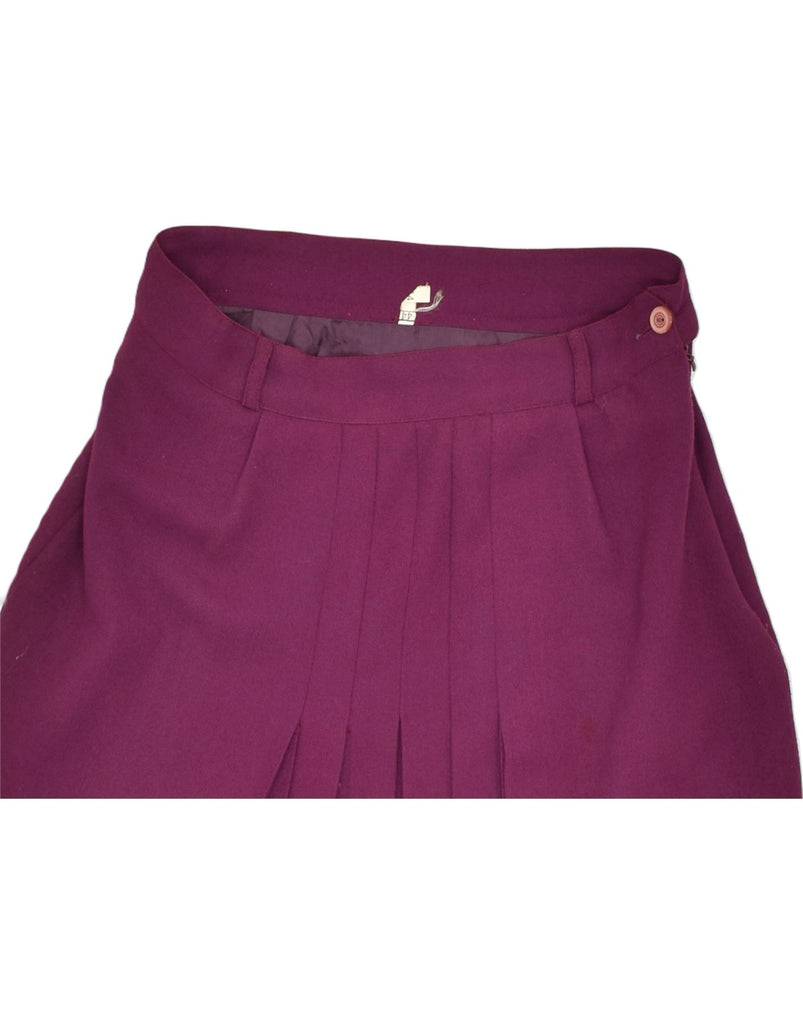 VINTAGE Womens A-Line Skirt IT 44 Medium W30 Burgundy Wool | Vintage | Thrift | Second-Hand | Used Clothing | Messina Hembry 