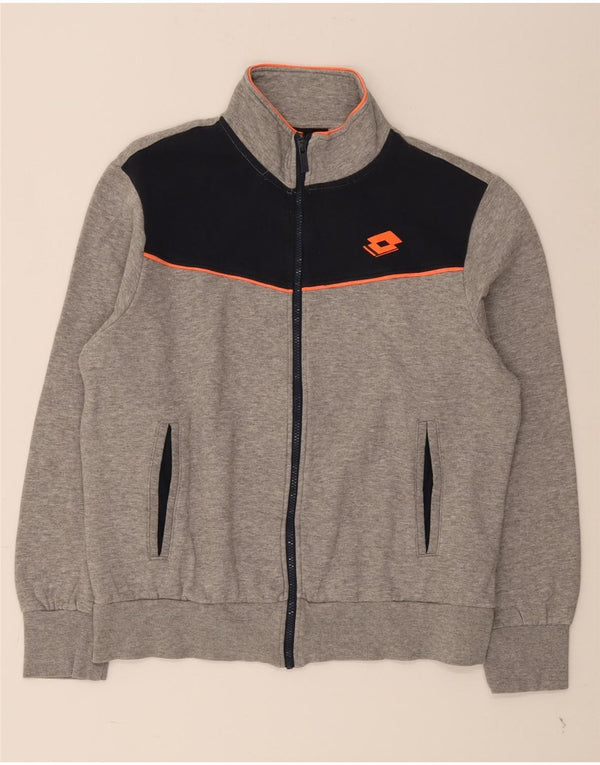 Lotto Mens Tracksuit Top Jacket Large Grey Colourblock Cotton