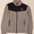 Lotto Mens Tracksuit Top Jacket Large Grey Colourblock Cotton