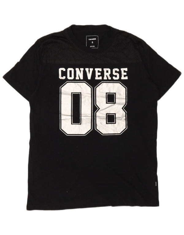 Converse Mens Graphic T-Shirt Top Small Black Cotton