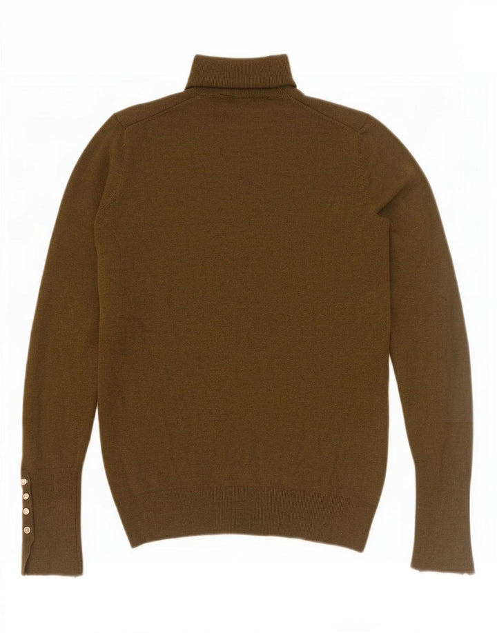 Zara Womens Roll Neck Jumper Sweater UK 10 Small Khaki