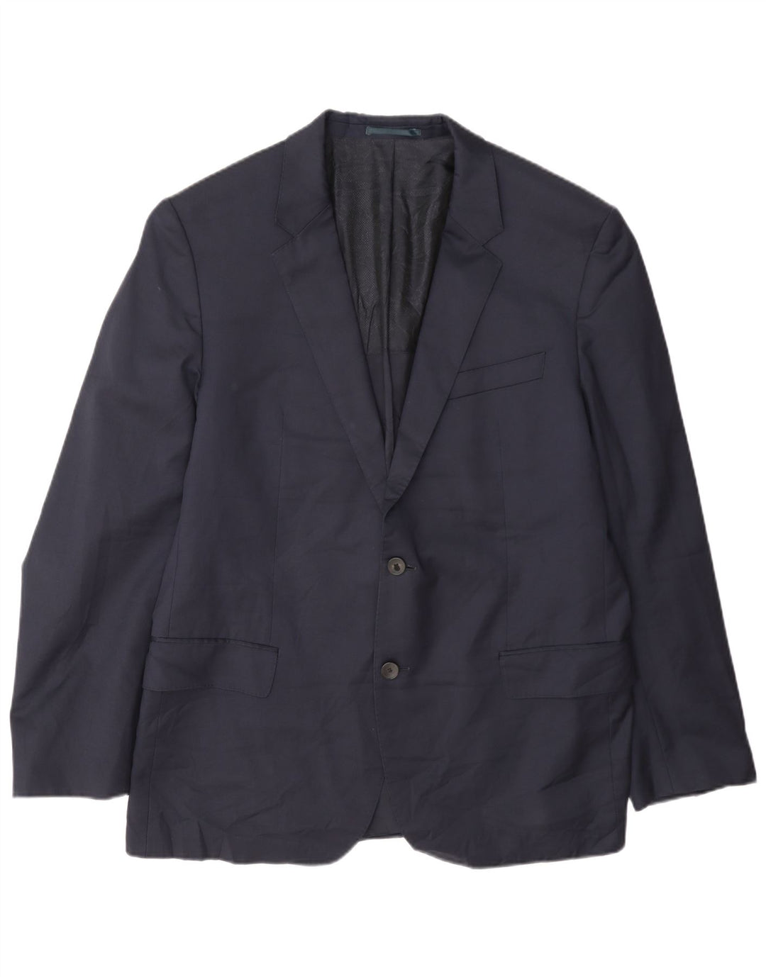 Hugo Boss Mens 2 Button Blazer Jacket EU 56 3XL Navy Blue Wool
