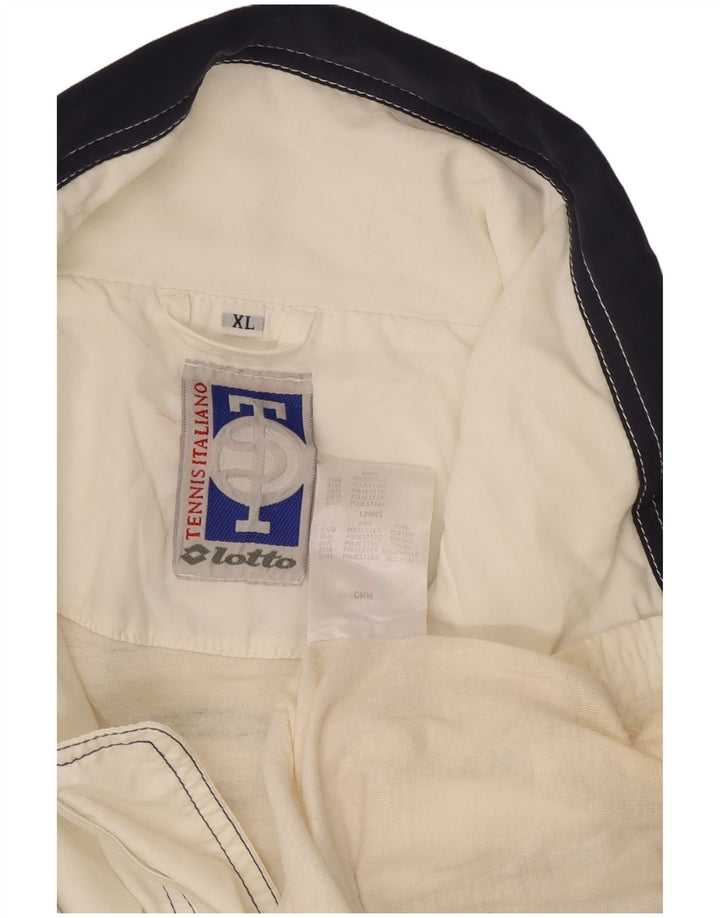 Lotto Mens Graphic Tracksuit Top Jacket XL White Colourblock Polyester