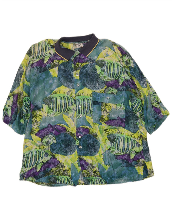 CARREL Mens Abstract Pattern Short Sleeve Shirt Small Multicoloured