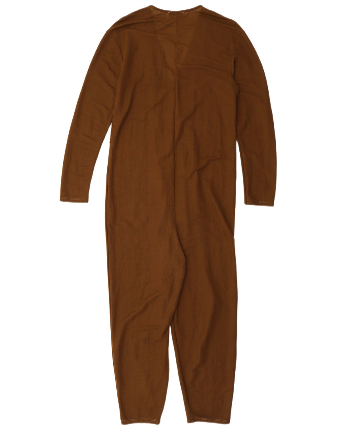 ZARA Womens Long Sleeve Jumpsuit UK 10 Small  Brown Viscose