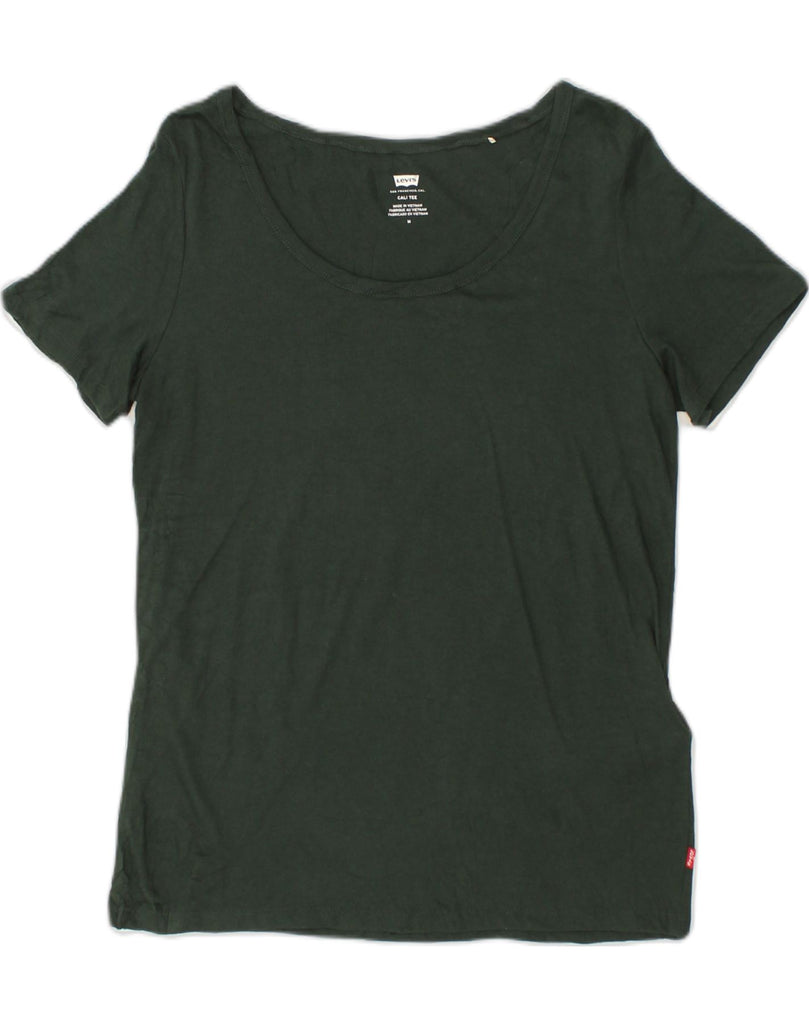 LEVI'S Womens T-Shirt Top UK 12 Medium Green Cotton | Vintage Levi's | Thrift | Second-Hand Levi's | Used Clothing | Messina Hembry 