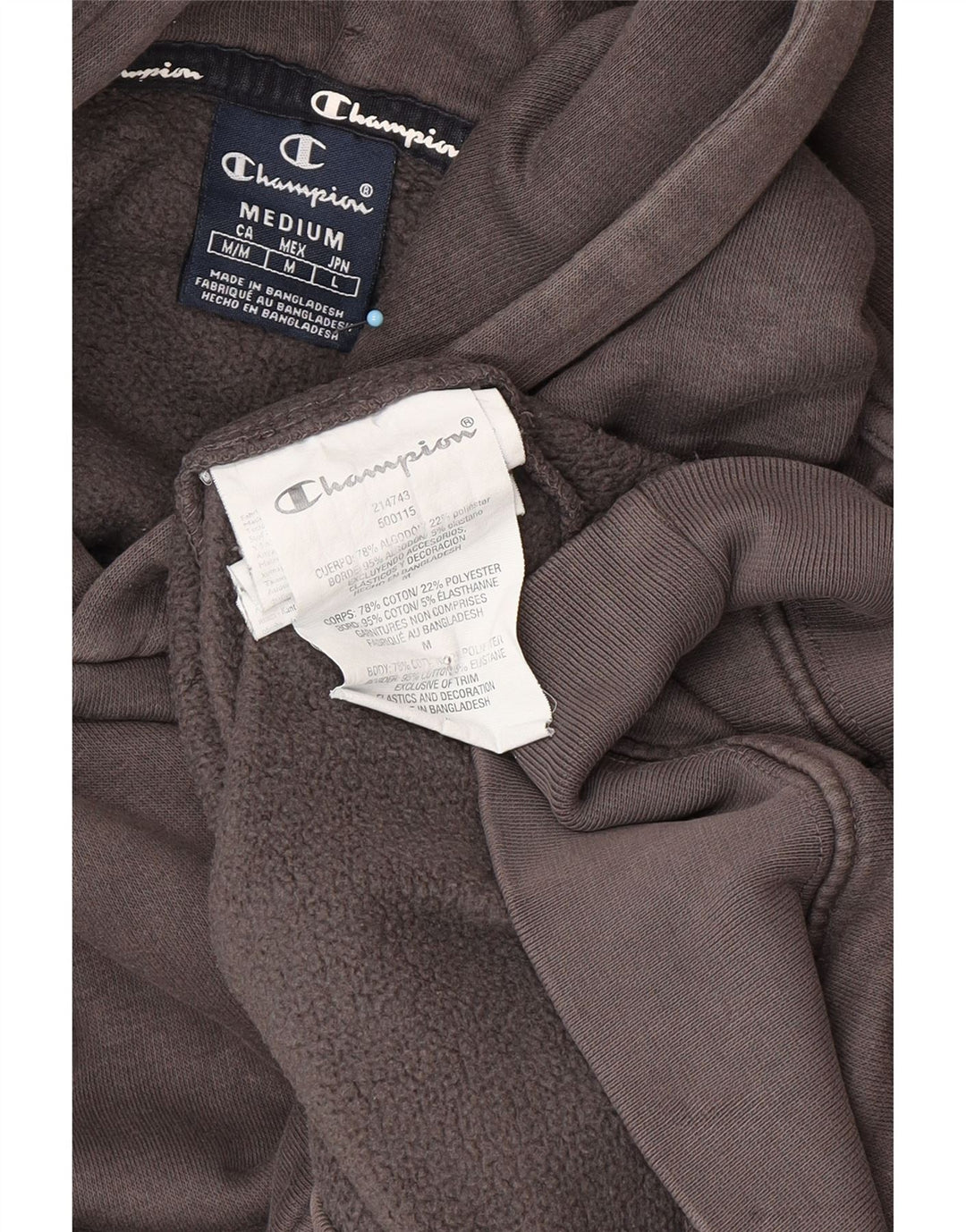 CHAMPION Mens Graphic Hoodie Jumper Medium Grey Cotton