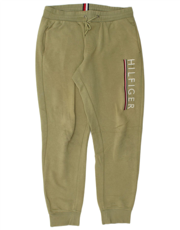 TOMMY HILFIGER Mens Graphic Tracksuit Trousers Joggers Medium  Green