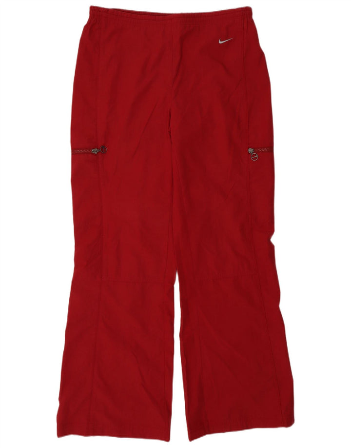 Nike Womens Cargo Tracksuit Trousers UK 14/16 Large Red Polyester