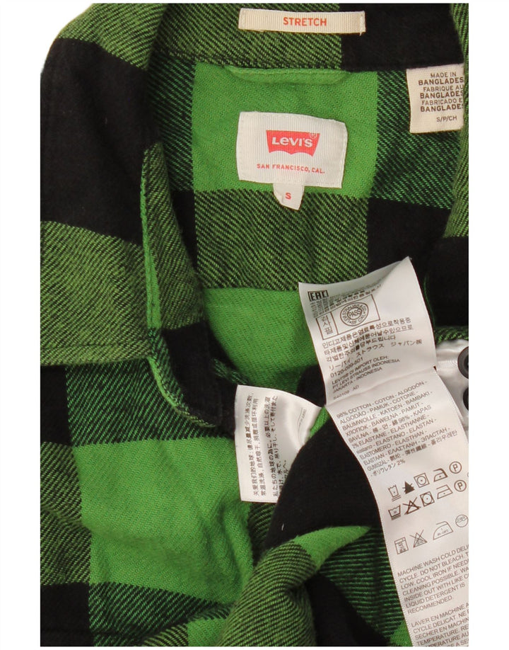 Levi's Mens Flannel Shirt Small Green Check Cotton