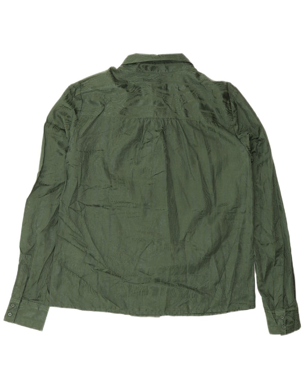 Reiss Womens Shirt Blouse UK 10 Small Green Cotton