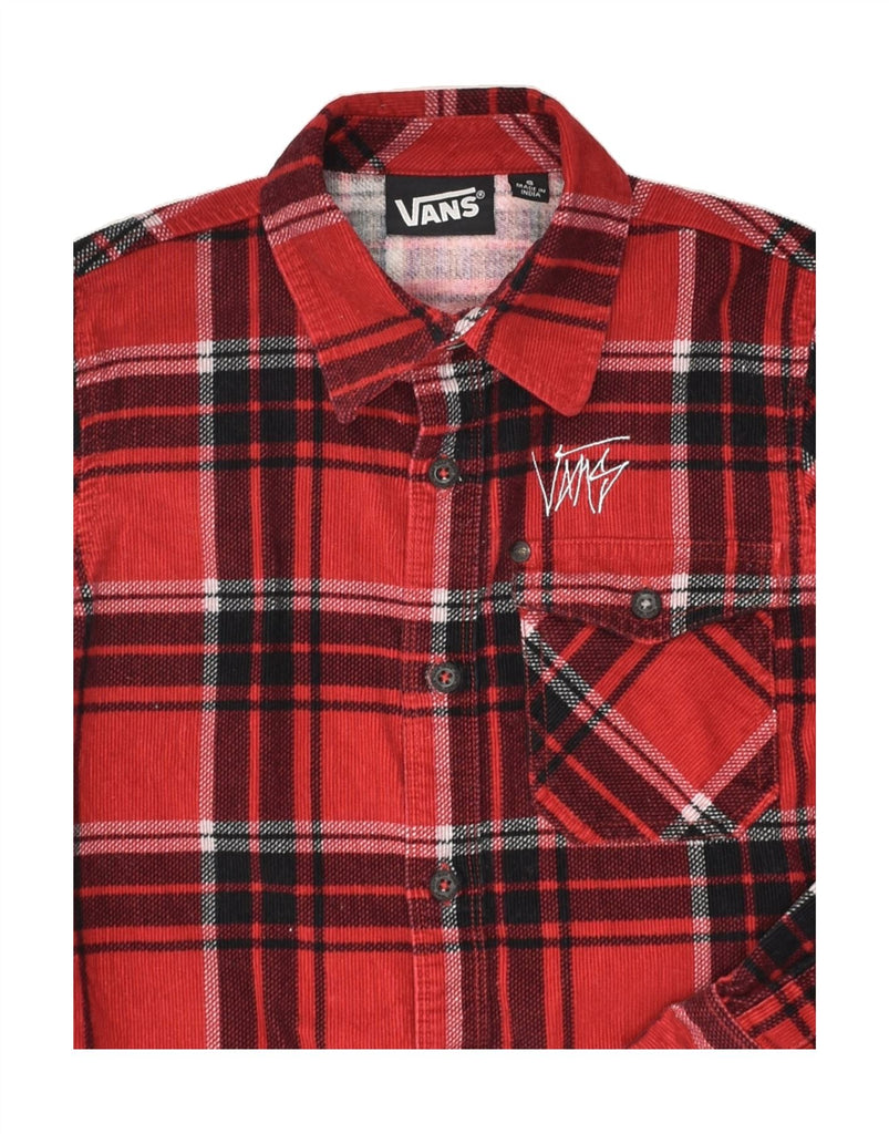 VANS Boys Corduroy Shirt 12-13 Years Small Red Check Cotton | Vintage Vans | Thrift | Second-Hand Vans | Used Clothing | Messina Hembry 