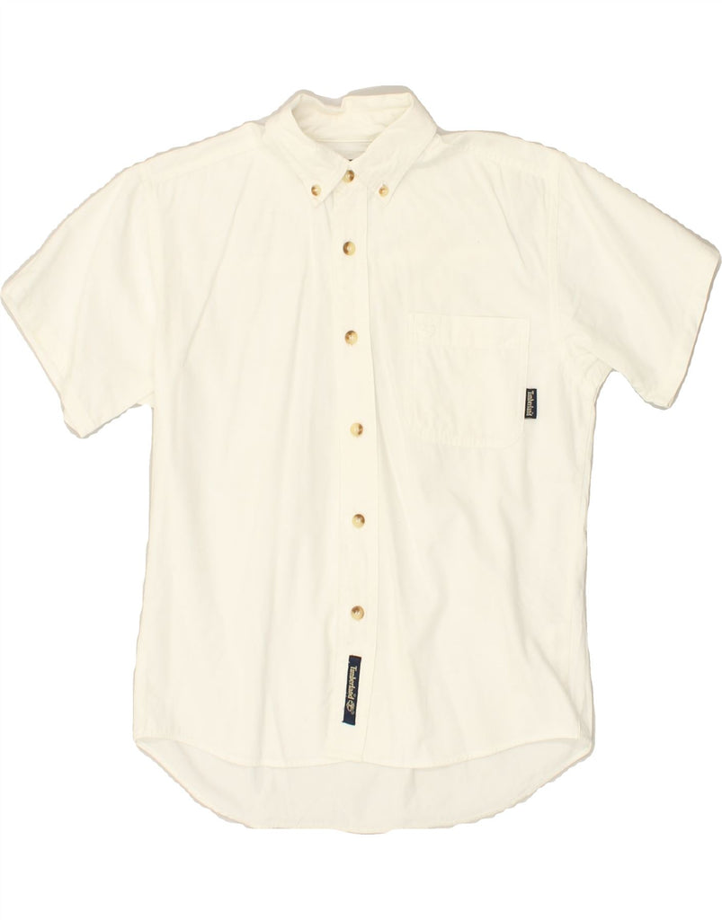 TIMBERLAND Boys Short Sleeve Shirt 7-8 Years White Cotton | Vintage Timberland | Thrift | Second-Hand Timberland | Used Clothing | Messina Hembry 