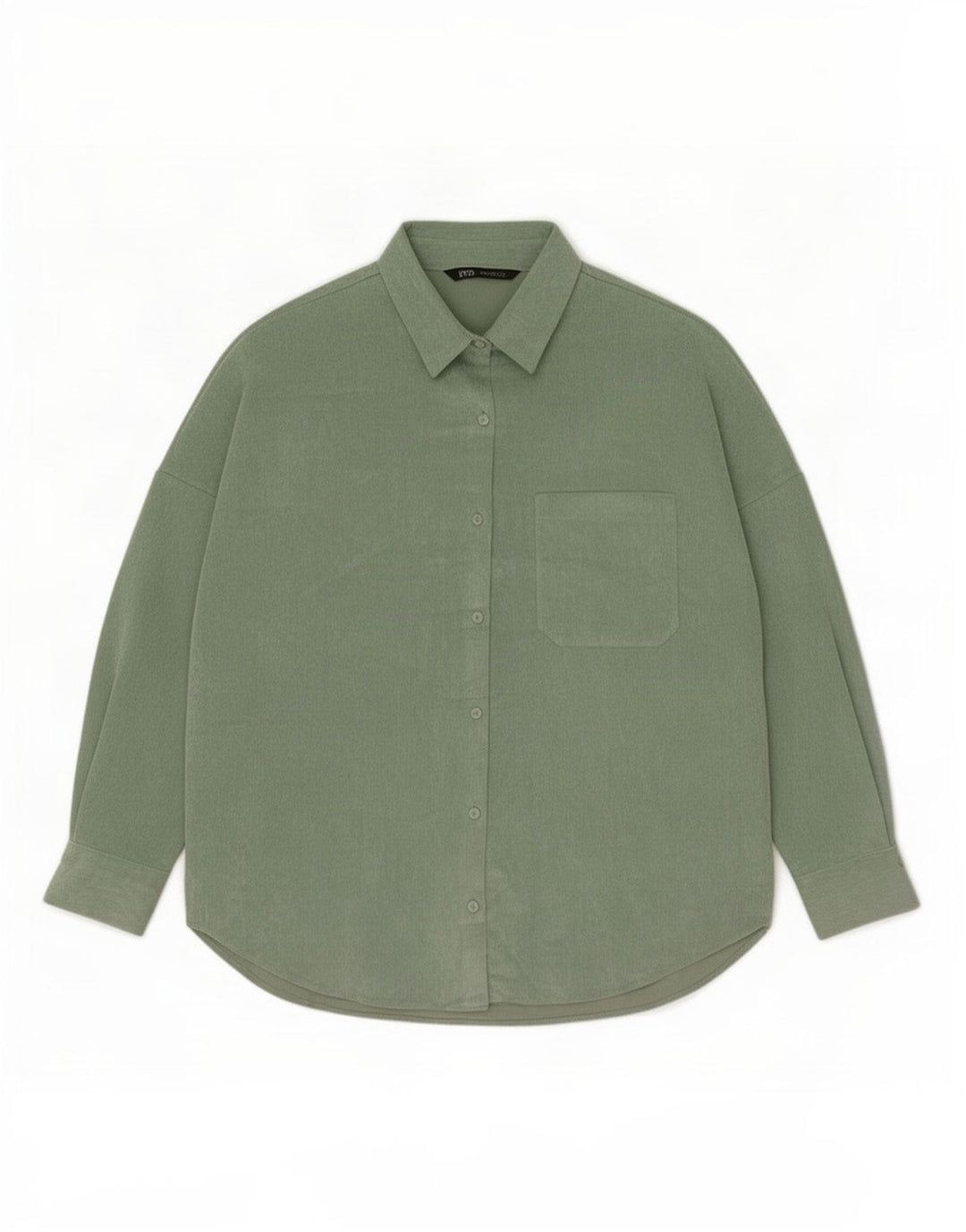 Zara Womens Oversized Corduroy Shirt UK 10 Small Green Polyester