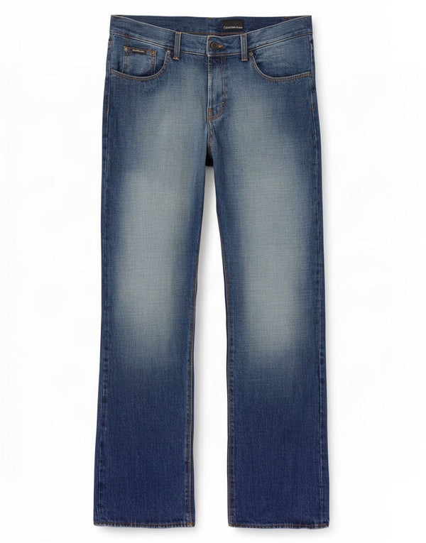 Calvin Klein Mens Straight Jeans W33 L34 Blue Cotton