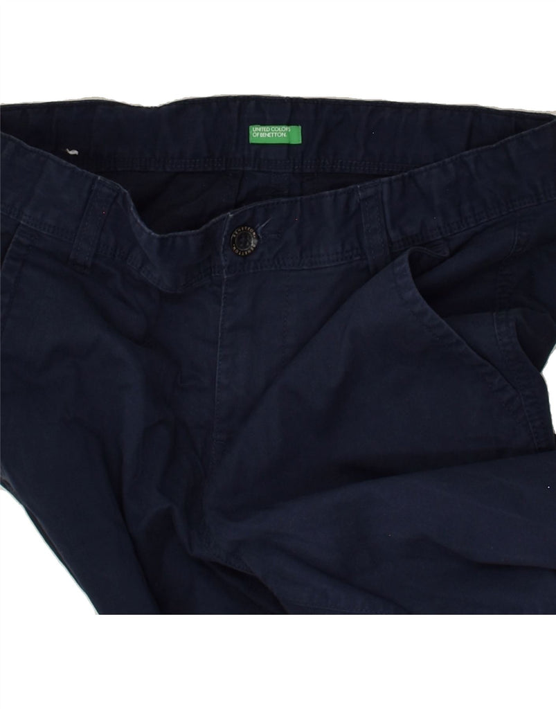 BENETTON Girls Slim Chino Trousers 13-14 Years 3XL W30 L30 Navy Blue | Vintage Benetton | Thrift | Second-Hand Benetton | Used Clothing | Messina Hembry 