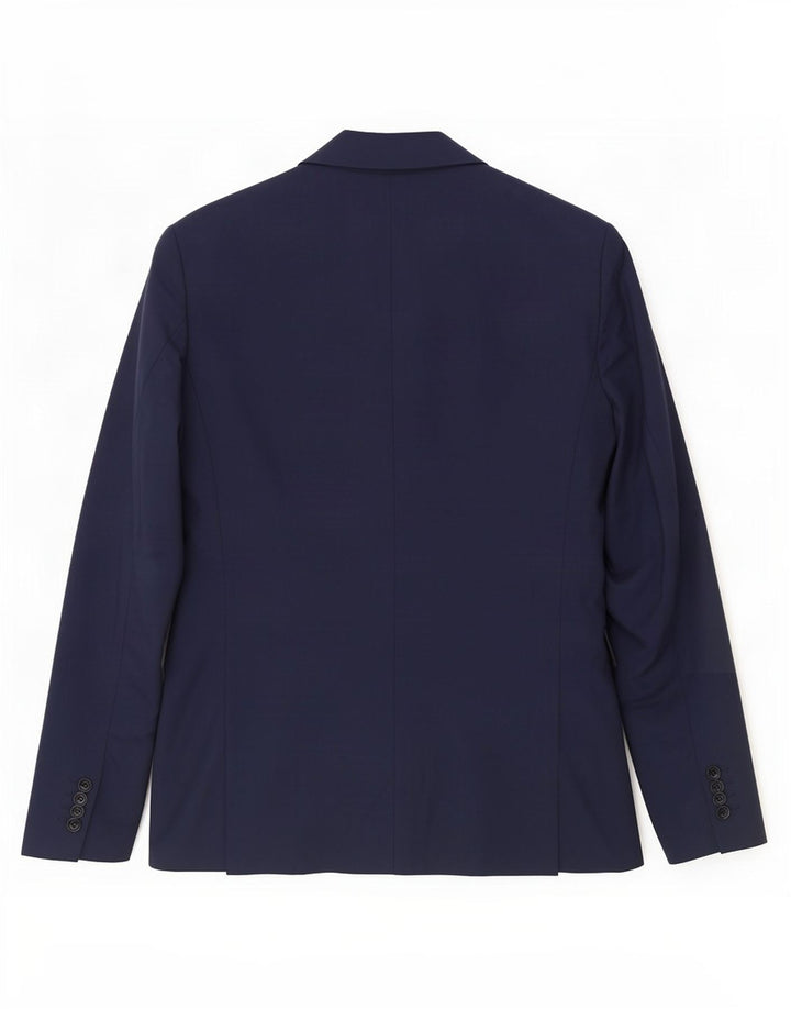 Zara Mens 2 Button Blazer Jacket EU 46 Small Navy Blue Polyester