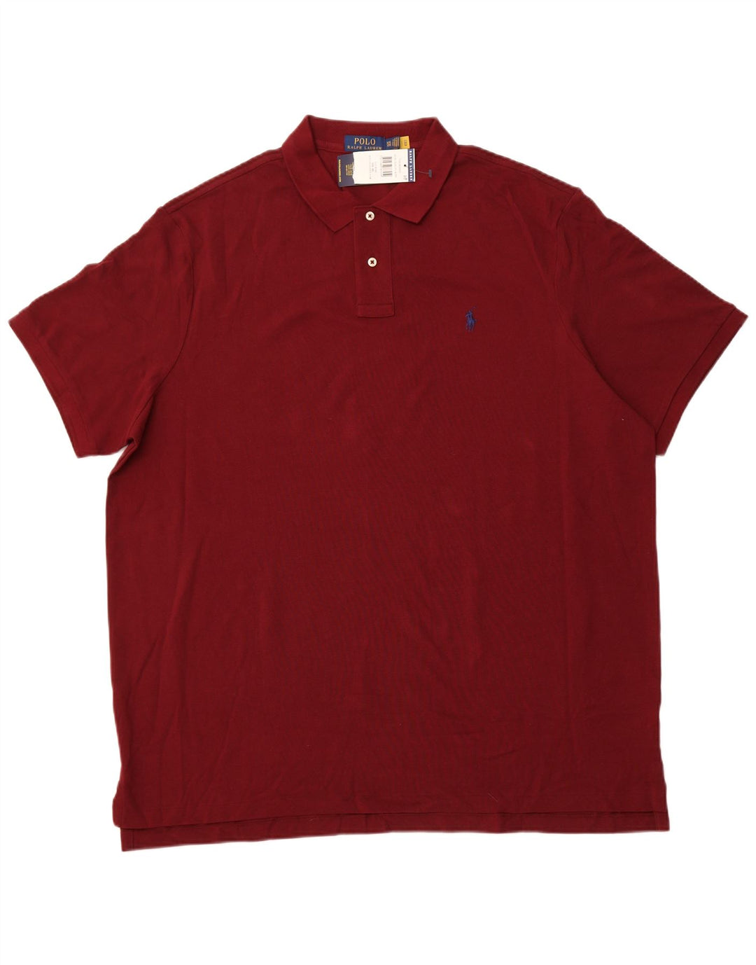 POLO RALPH LAUREN Mens Classic Fit Polo Shirt 2XL Burgundy Cotton