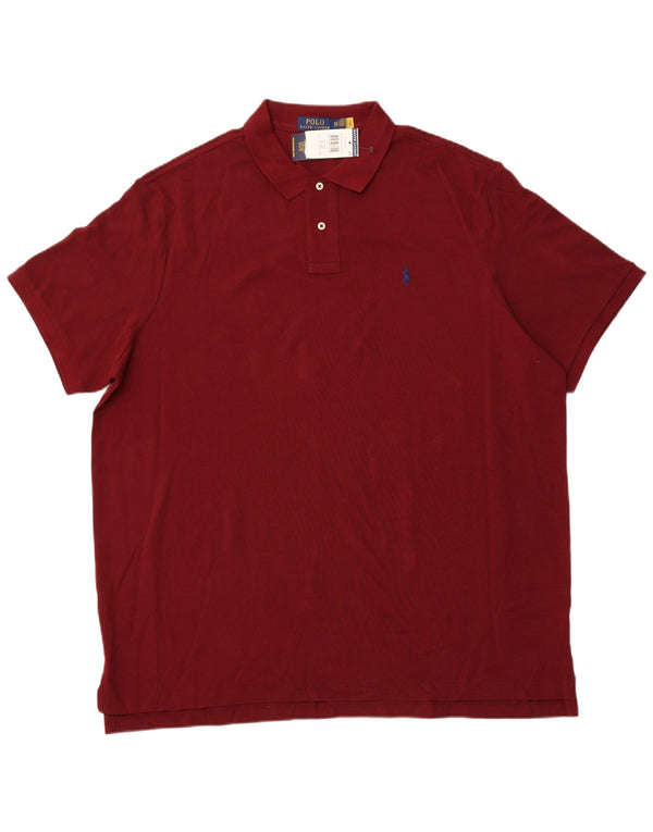 POLO RALPH LAUREN Mens Classic Fit Polo Shirt 2XL Burgundy Cotton