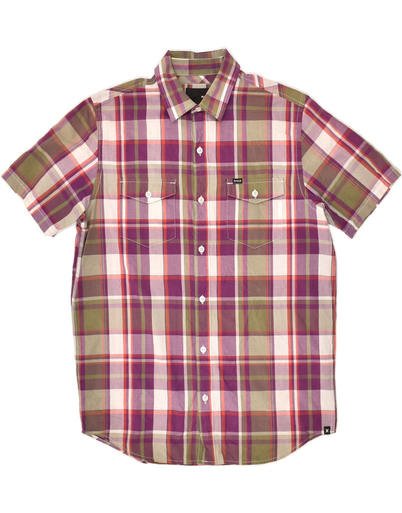 HURLEY Mens Short Sleeve Shirt Small Purple Check Cotton | Vintage Hurley | Thrift | Second-Hand Hurley | Used Clothing | Messina Hembry 