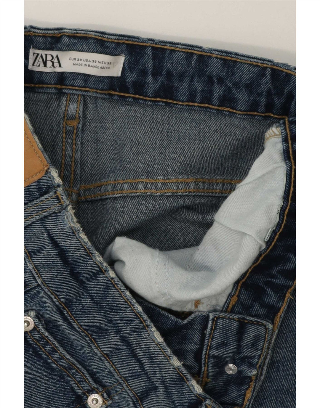 Zara Mens Denim Shorts EU 38 Small W30 Blue