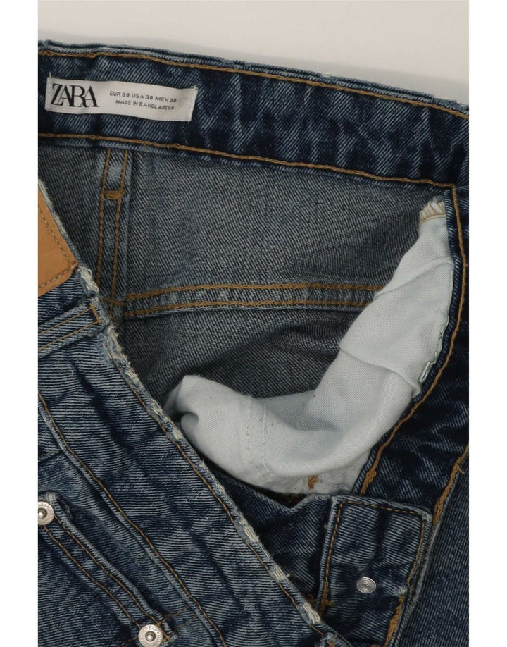 Zara Mens Denim Shorts EU 38 Small W30 Blue