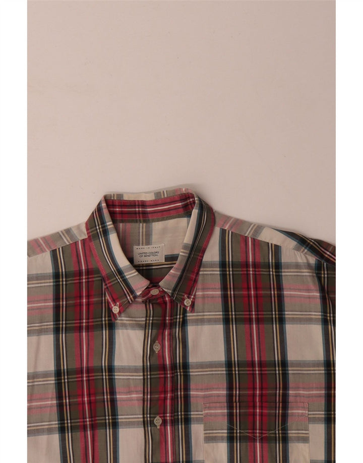 BENETTON Mens Short Sleeve Shirt Large Multicoloured Check