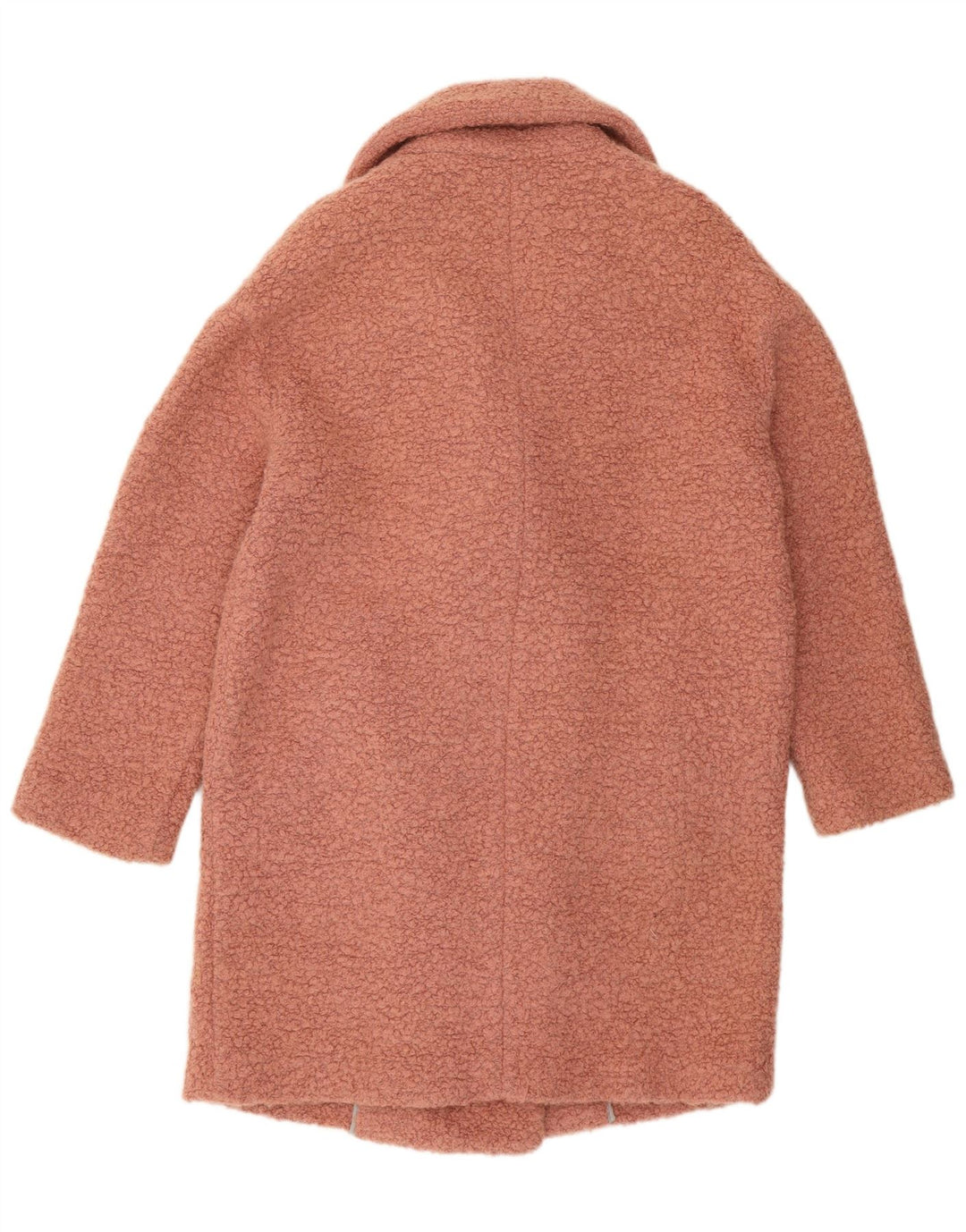 Topshop Womens Oversized Double Breasted Coat UK 10 Small Pink Wool