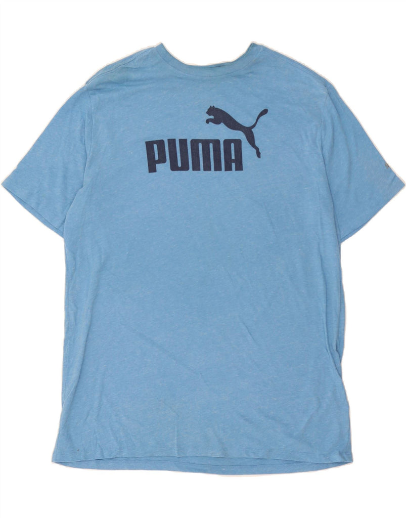PUMA Mens Graphic T-Shirt Top Large Blue Polyester Vintage Puma and Second-Hand Puma from Messina Hembry 