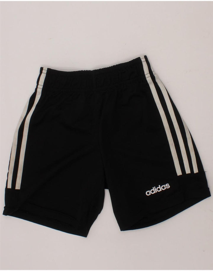 ADIDAS Boys Climalite Graphic Sport Shorts 7-8 Years Black Polyester Vintage Adidas and Second-Hand Adidas from Messina Hembry 
