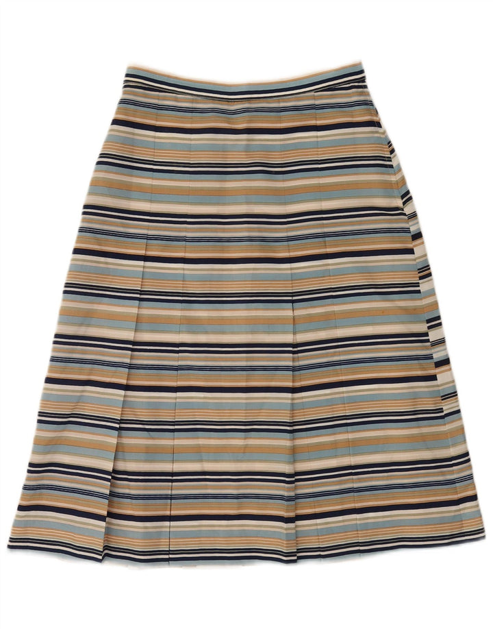 Vintage Womens Pleated Skirt IT 42 Medium W26 Multicoloured Striped