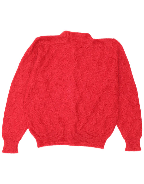 Vintage Womens Cardigan Sweater IT 44 Medium Red Mohair