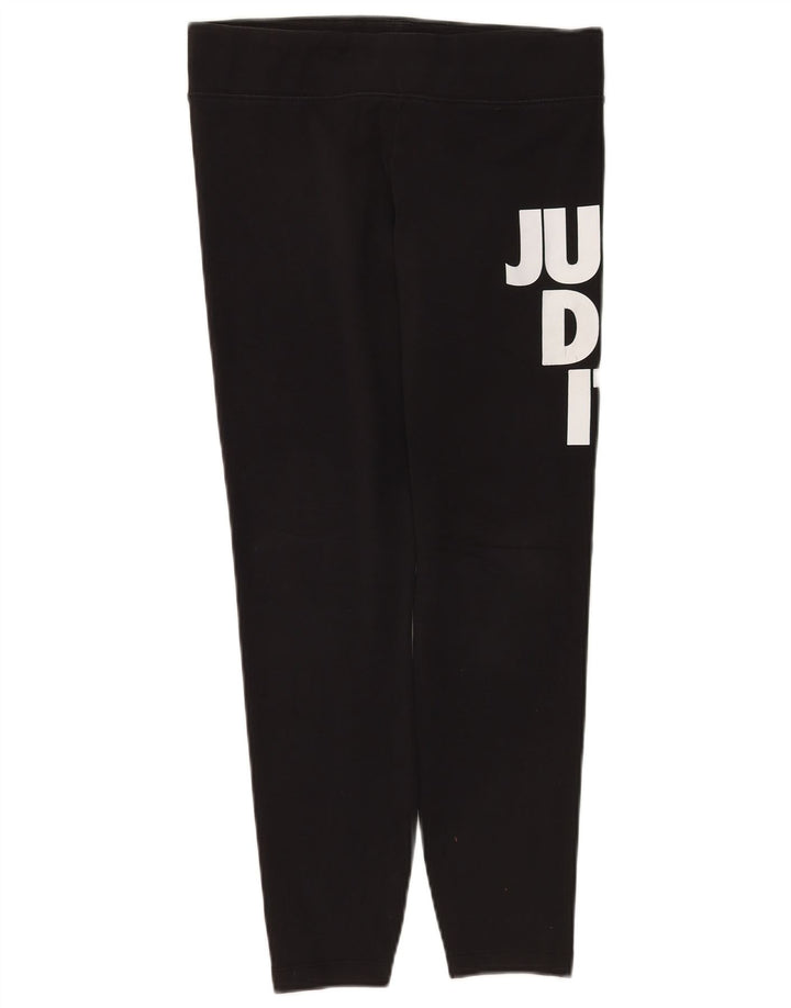 Nike Womens Graphic Leggings UK 16 Large Black Cotton