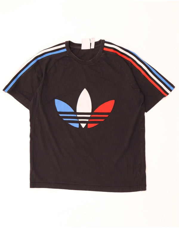 Adidas Mens Graphic T-Shirt Top Medium Black Cotton
