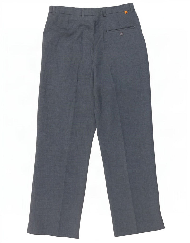 Farah Mens Pegged Suit Trousers W32 L29 Blue Polyester