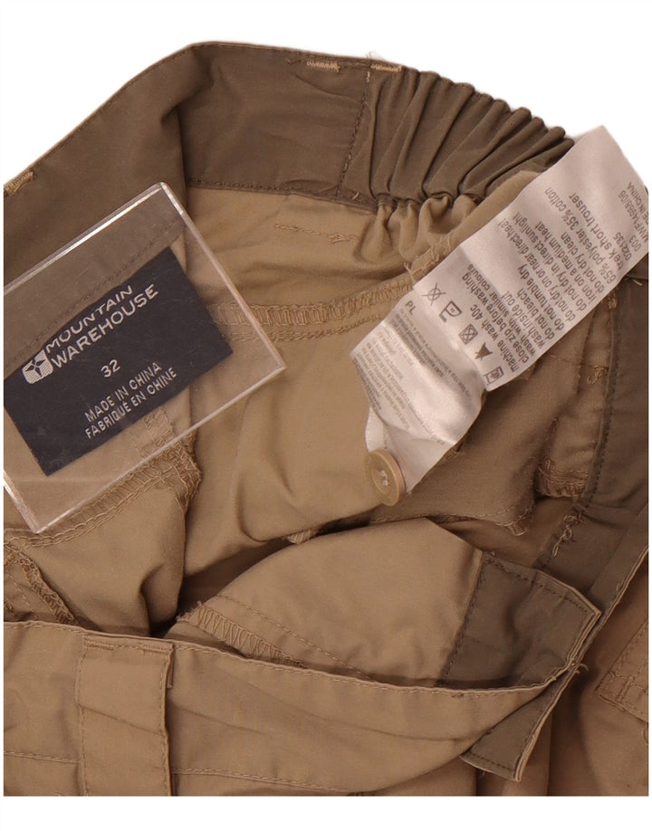 Mountain Warehouse Mens Straight Cargo Trousers W32 L29 Beige Polyester