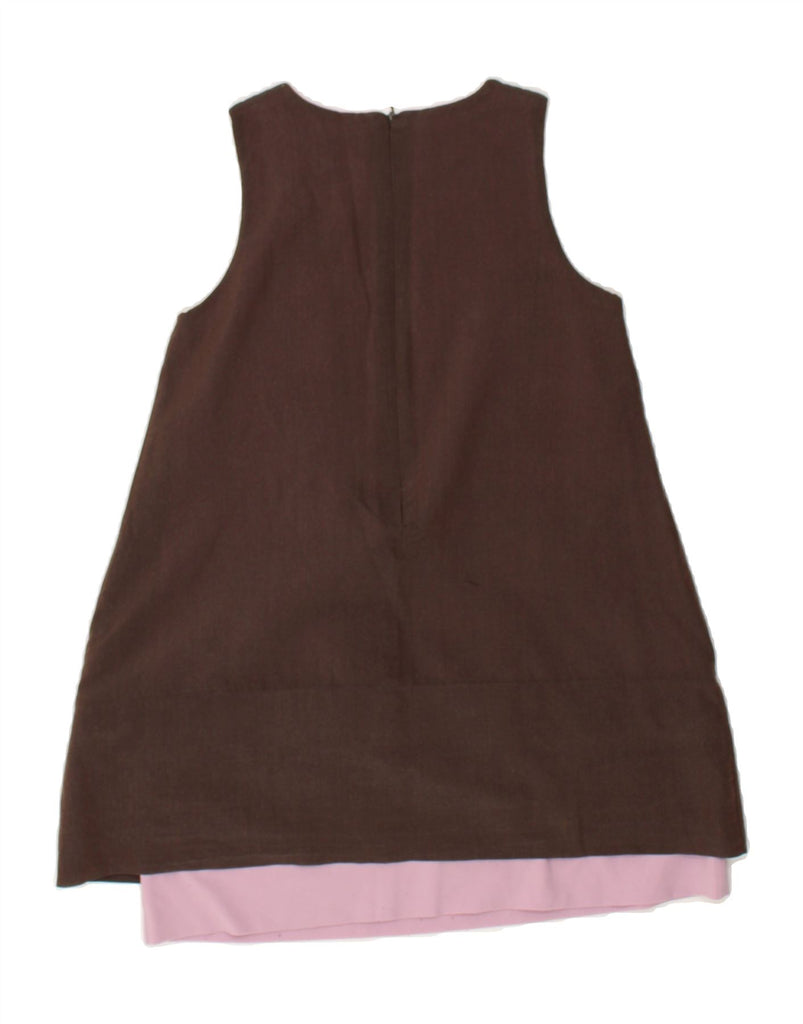 TRUSSARDI Girls Sleeveless A-Line Dress 6-7 Years Brown Colourblock | Vintage Trussardi | Thrift | Second-Hand Trussardi | Used Clothing | Messina Hembry 