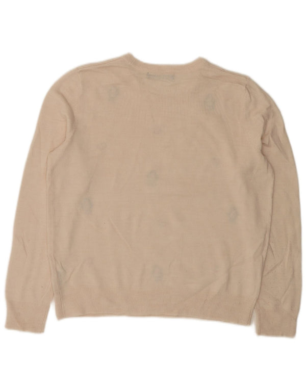 Marks & Spencer Womens Crew Neck Jumper Sweater UK 14 Medium White