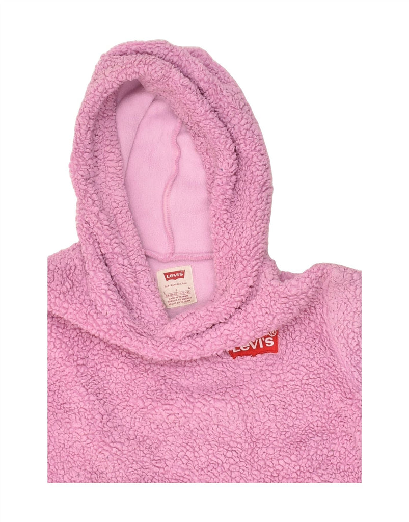 LEVI'S Girls Fleece Hoodie Jumper 12-13 Years Large Pink Polyester | Vintage Levi's | Thrift | Second-Hand Levi's | Used Clothing | Messina Hembry 