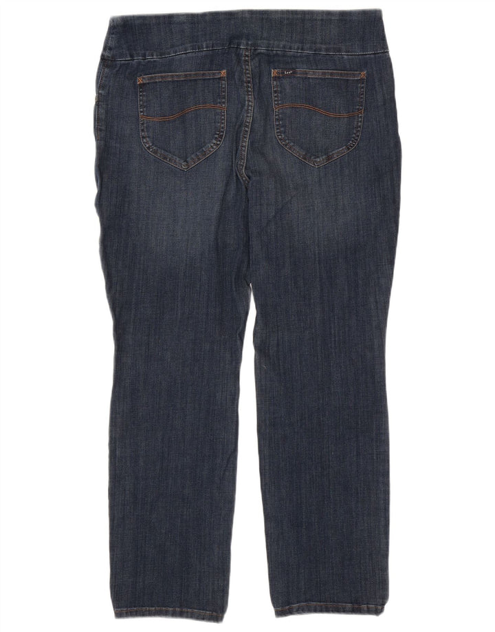 LEE Womens Sculpting Mid Rise Slim Jeans US 18 2XL W36 L29 Navy Blue