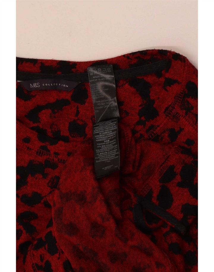 Marks & Spencer Womens Boat Neck Jumper Sweater UK 12 Medium Red