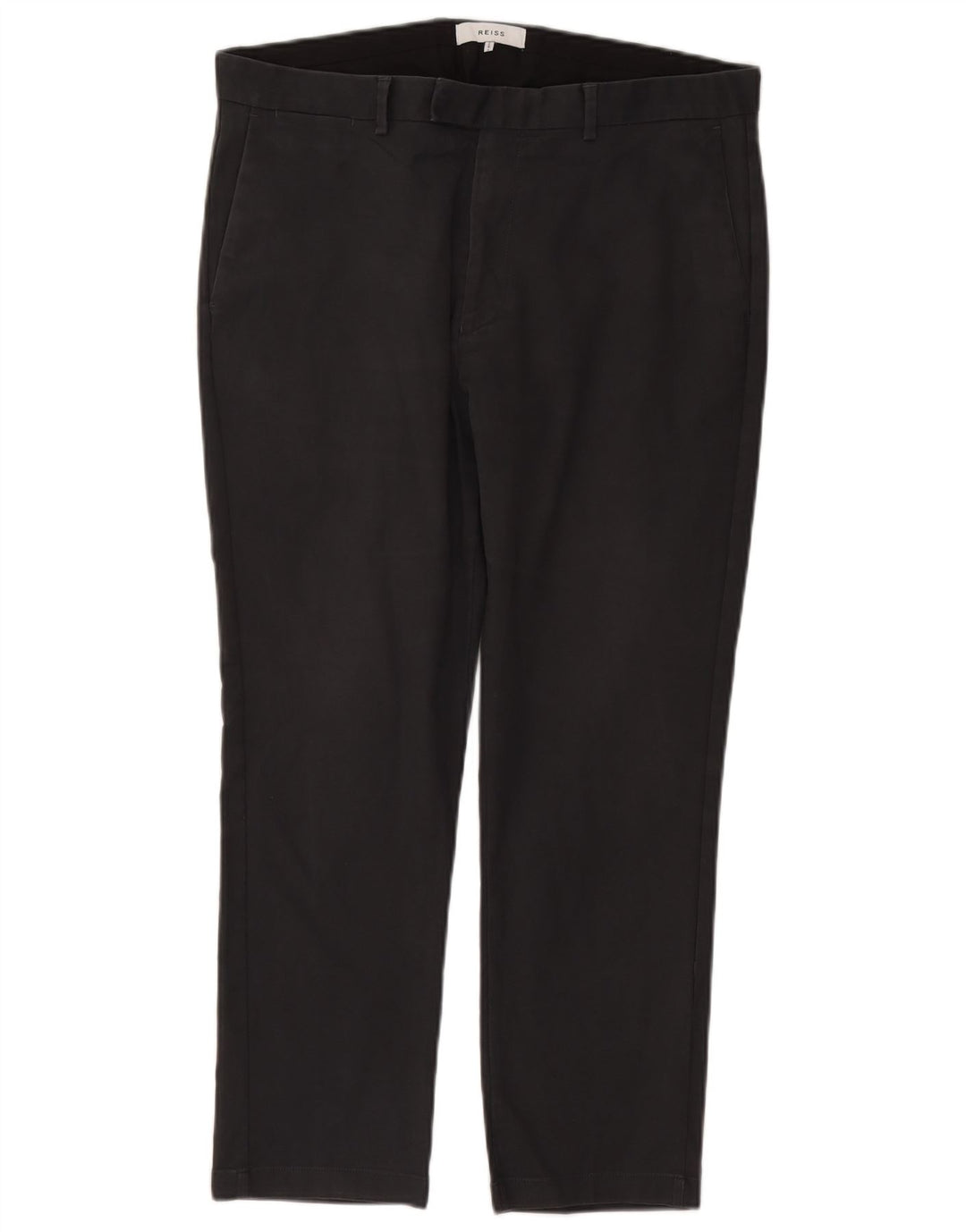 Reiss Mens Slim Suit Trousers W36 L27 Grey Cotton