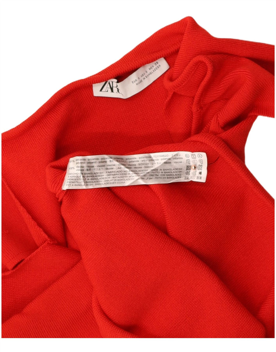 ZARA Womens Crop Off Shoulder Top UK 8 Small Red Polyamide